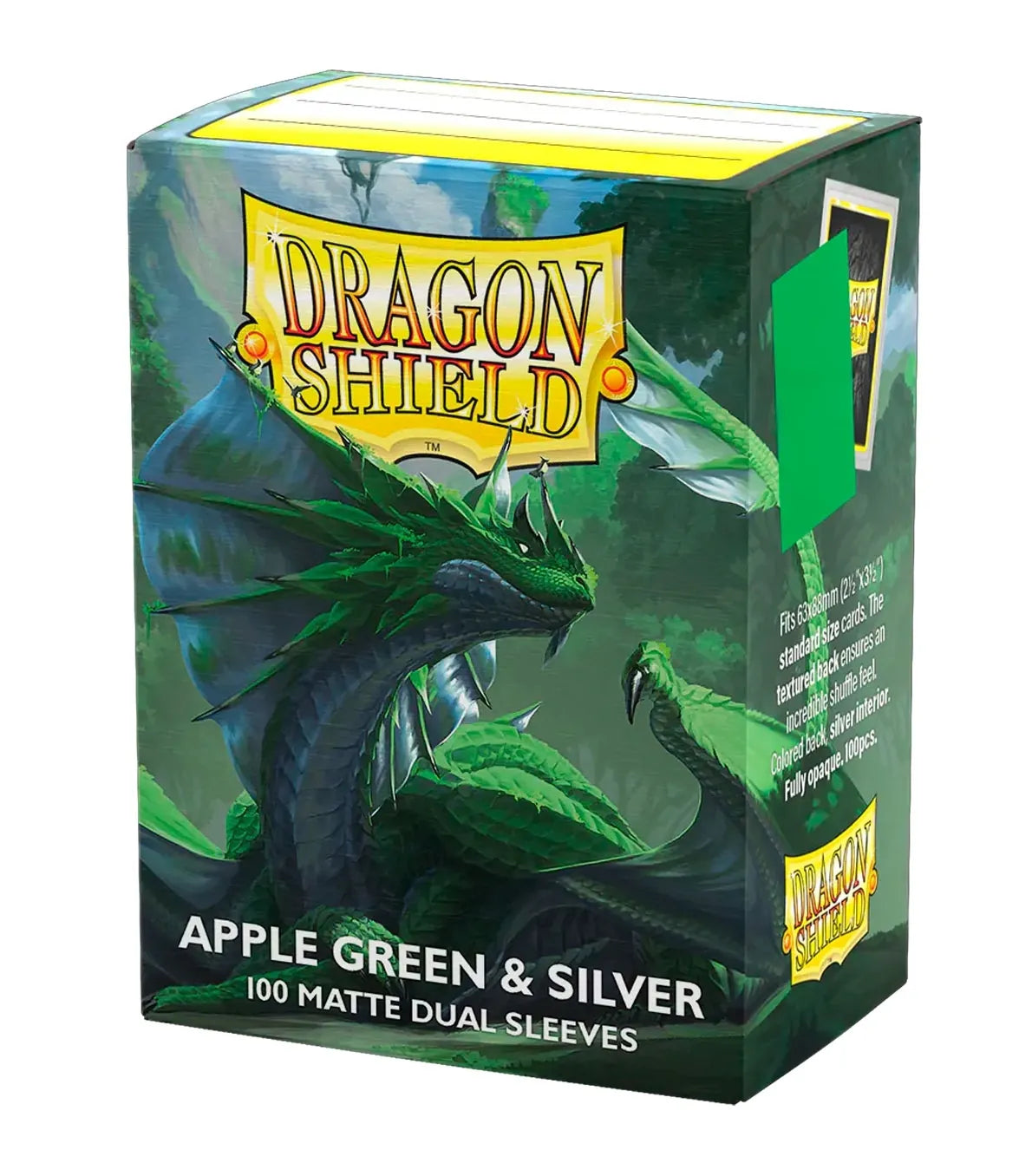 Fundas Standard Matte Dual (100 unidades) Apple Green & Silver - Dragon Shield