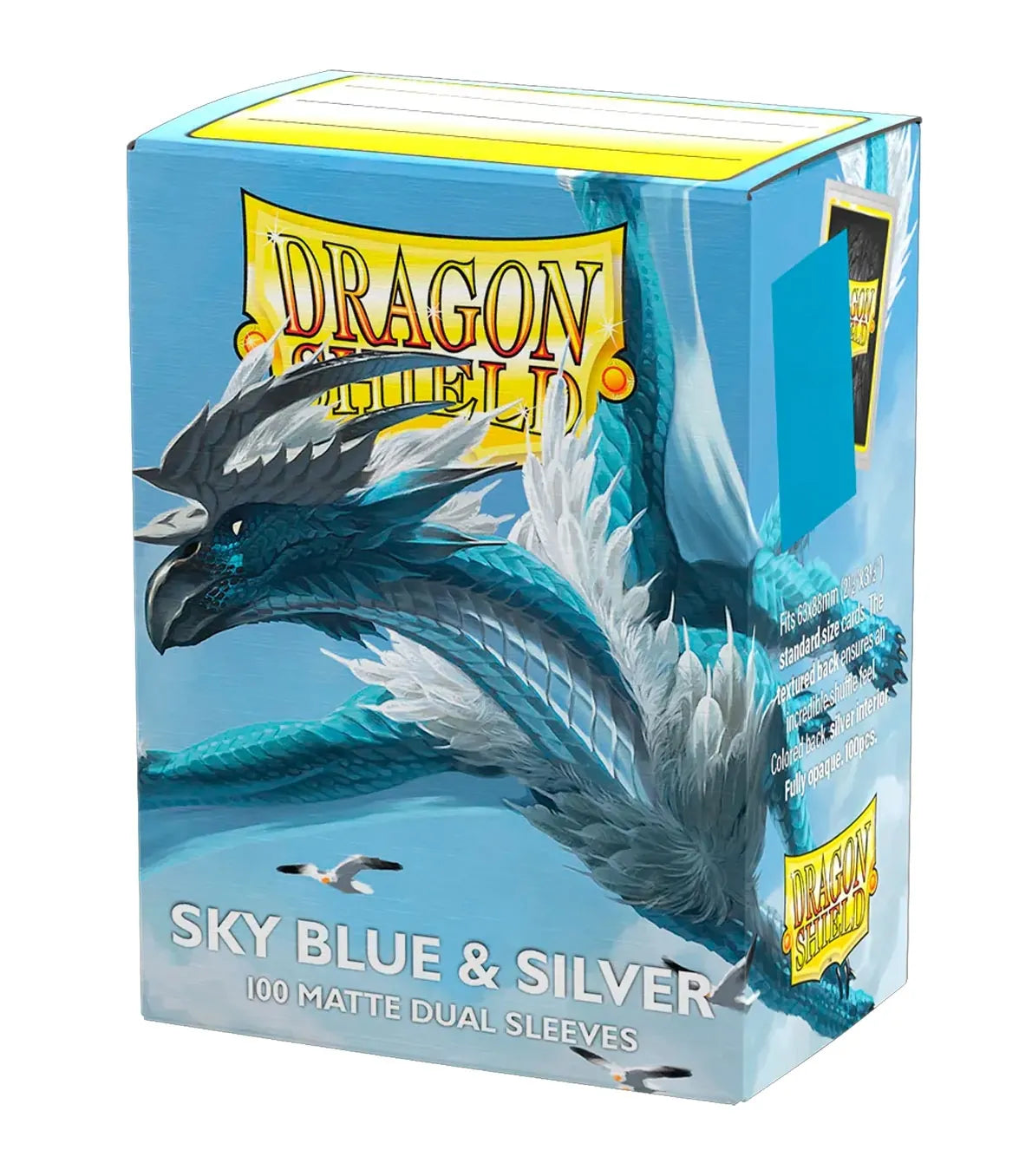 Fundas Standard Matte Dual (100 unidades) Sky Blue & Silver - Dragon Shield
