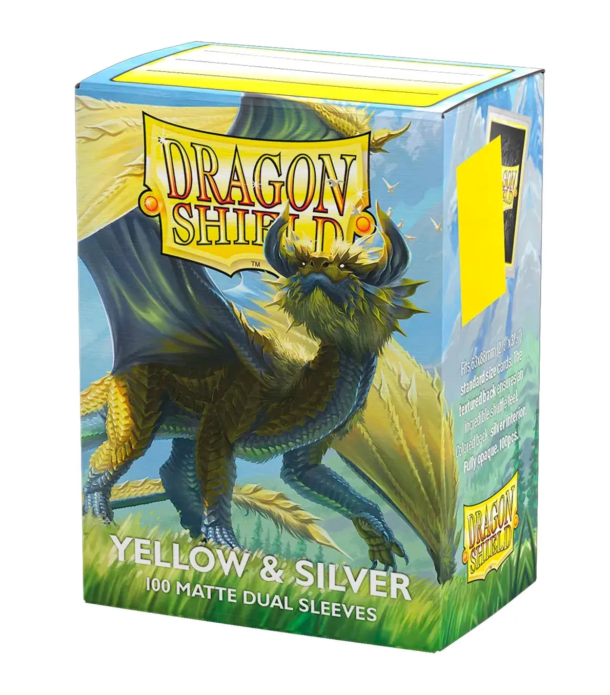 Fundas Standard Matte Dual (100 unidades) Yellow & Silver - Dragon Shield